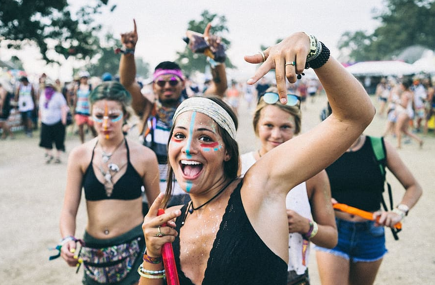 young women at a music festival