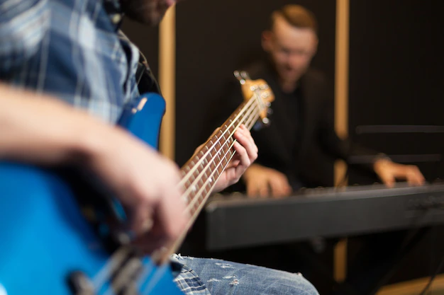 Exquisite electric guitar showcasing the distinctive neck