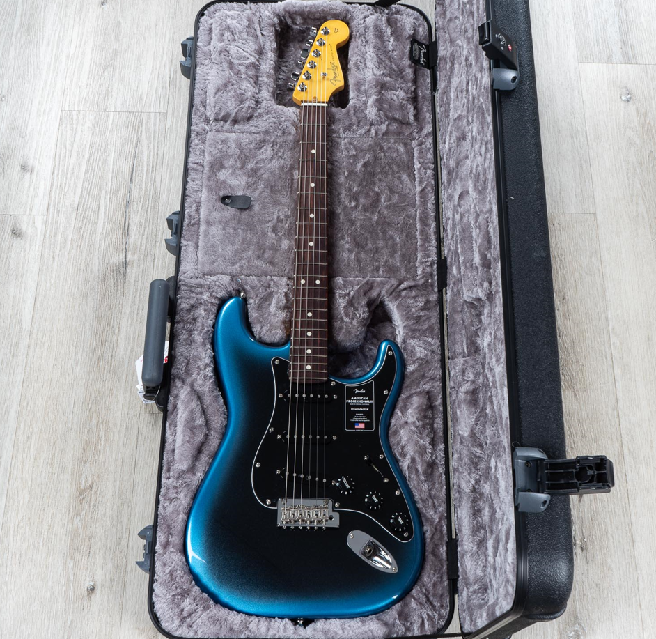 The American Professional II Stratocaster Dark Night in a Black Box